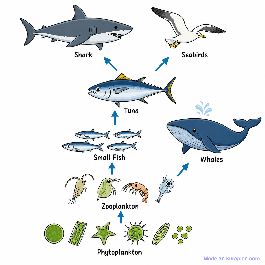 Food Web Diagram — Ocean Habitat