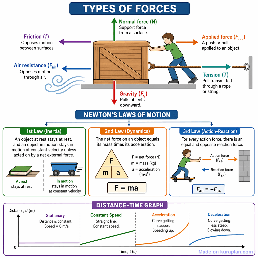 Types of Forces and Newton's Laws (detailed)