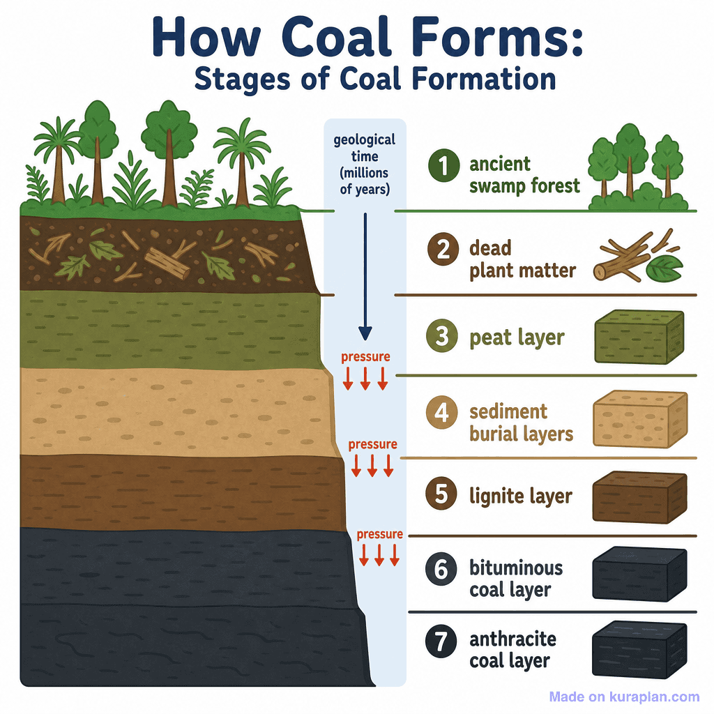 How Coal Forms: Stages of Coal Formation (simple)