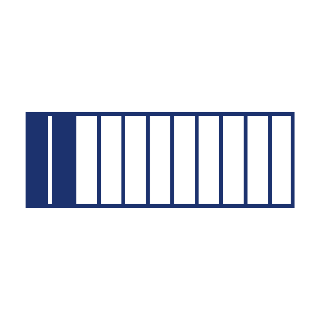 Fraction Bar — 2/11 (two elevenths)