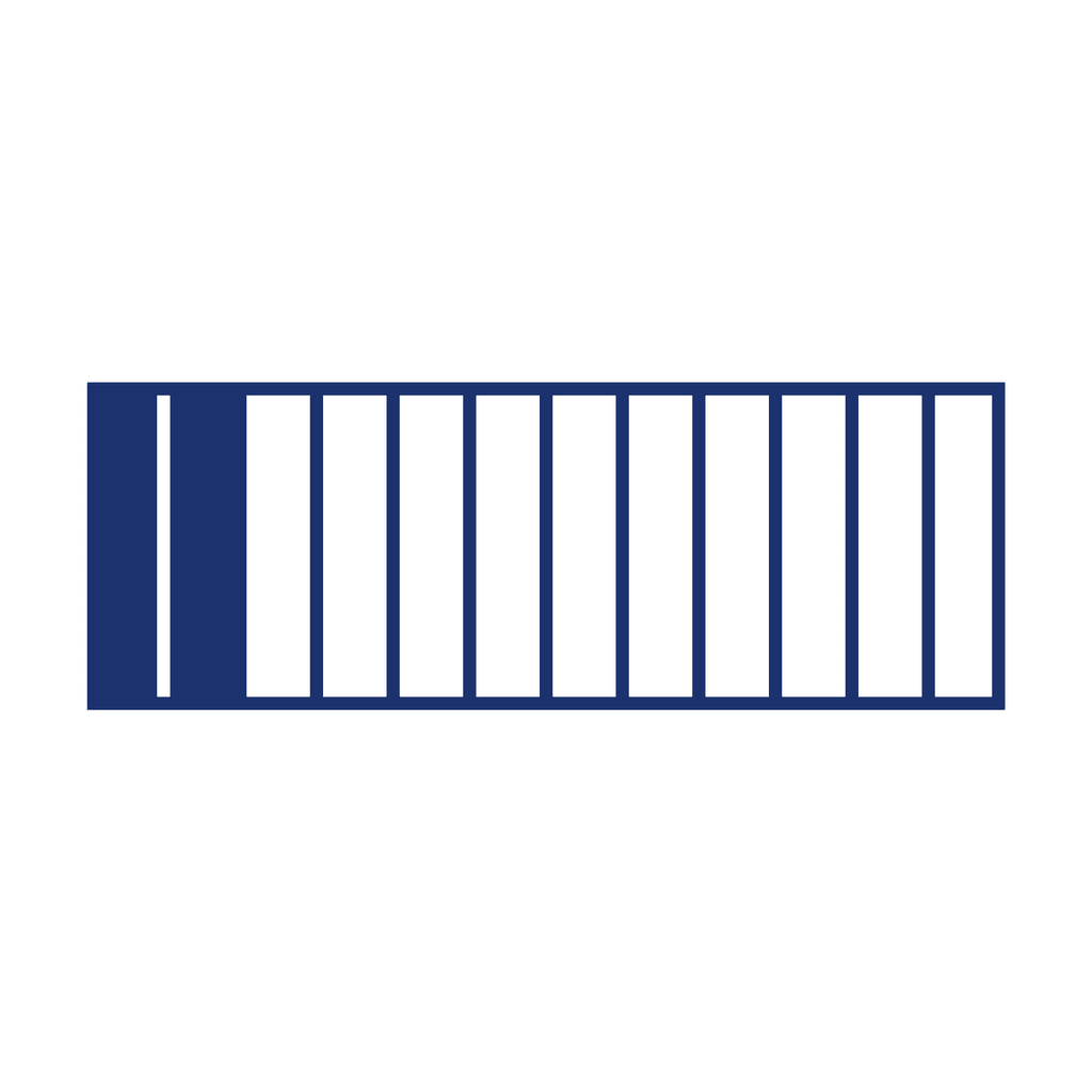 Fraction Bar — 2/12 (two twelfths)