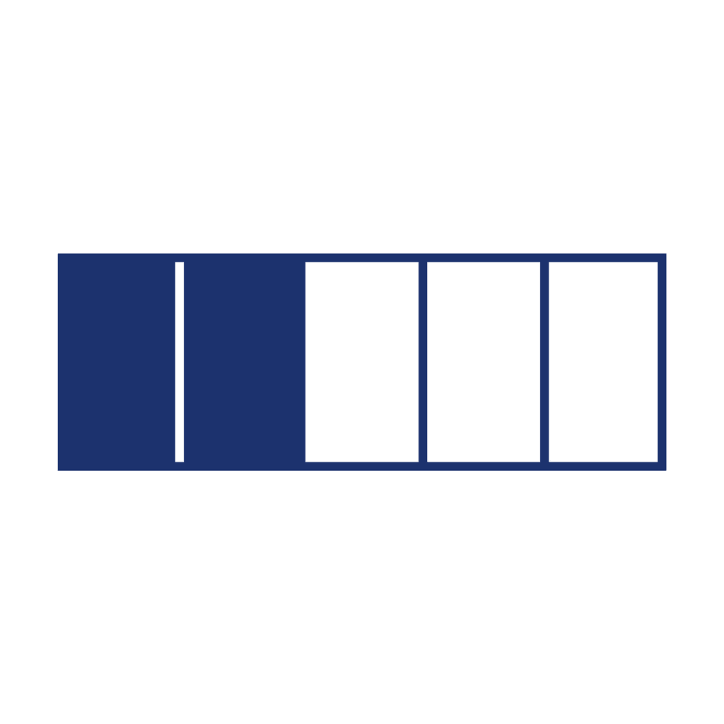 Fraction Bar — 2/5 (two fifths)