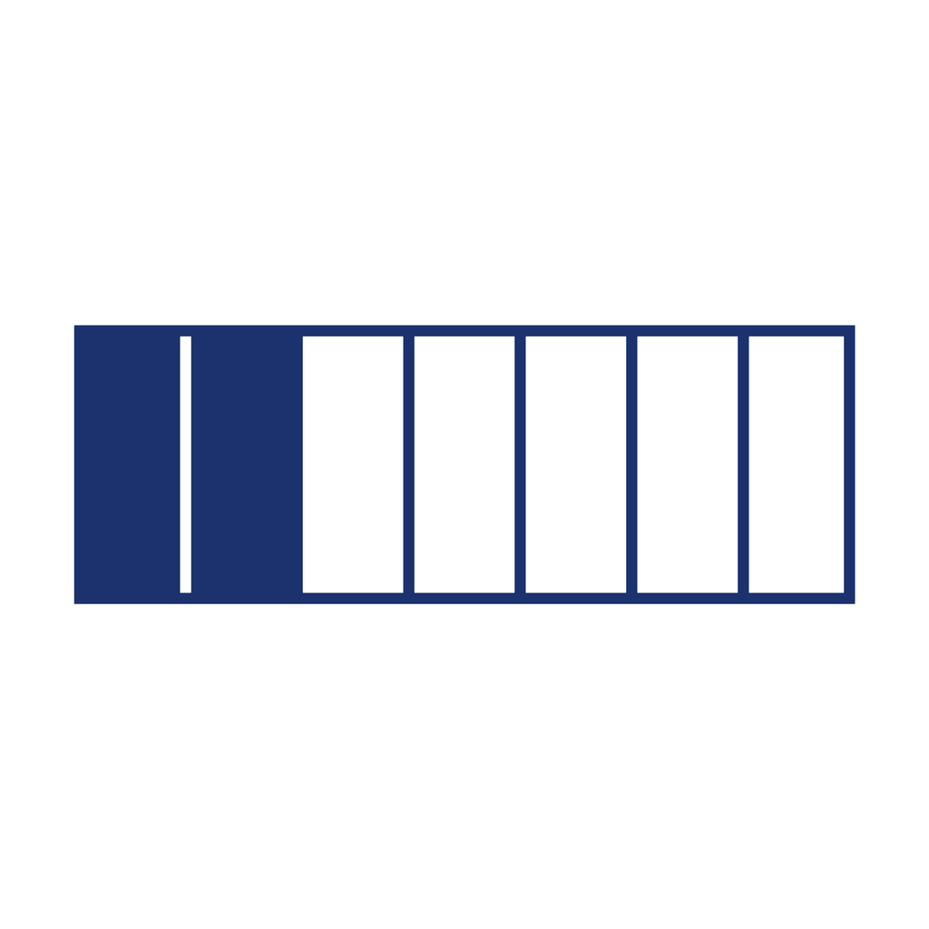 Fraction Bar — 2/7 (two sevenths)