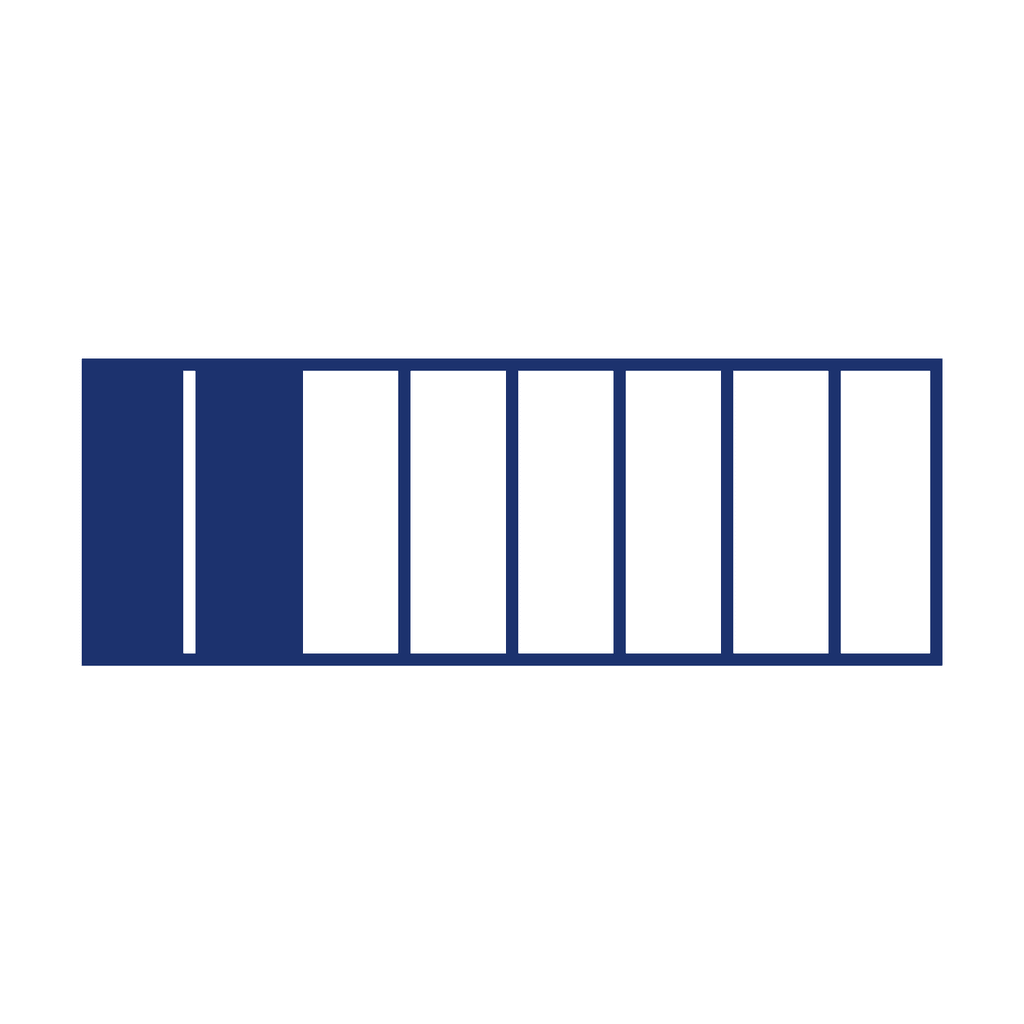 Fraction Bar — 2/8 (two eighths)