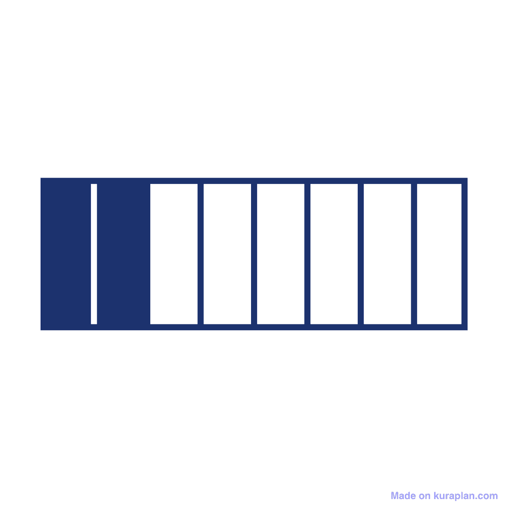 Fraction Bar — 2/8 (two eighths)