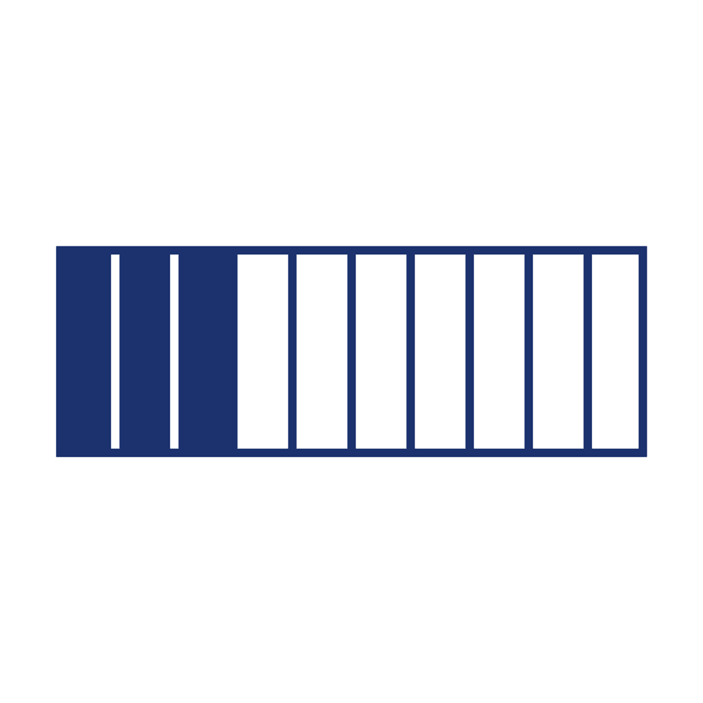 Fraction Bar — 3/10 (three tenths)