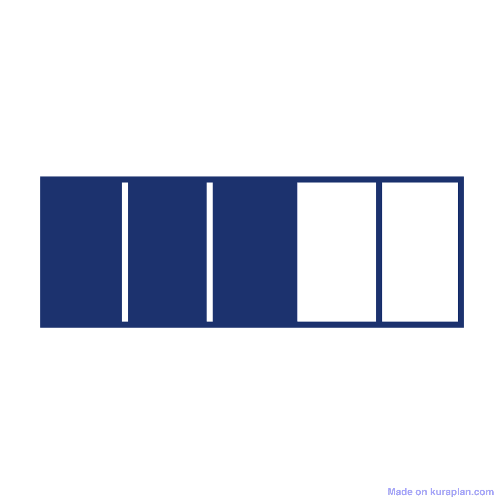 Fraction Bar — 3/5 (three fifths)