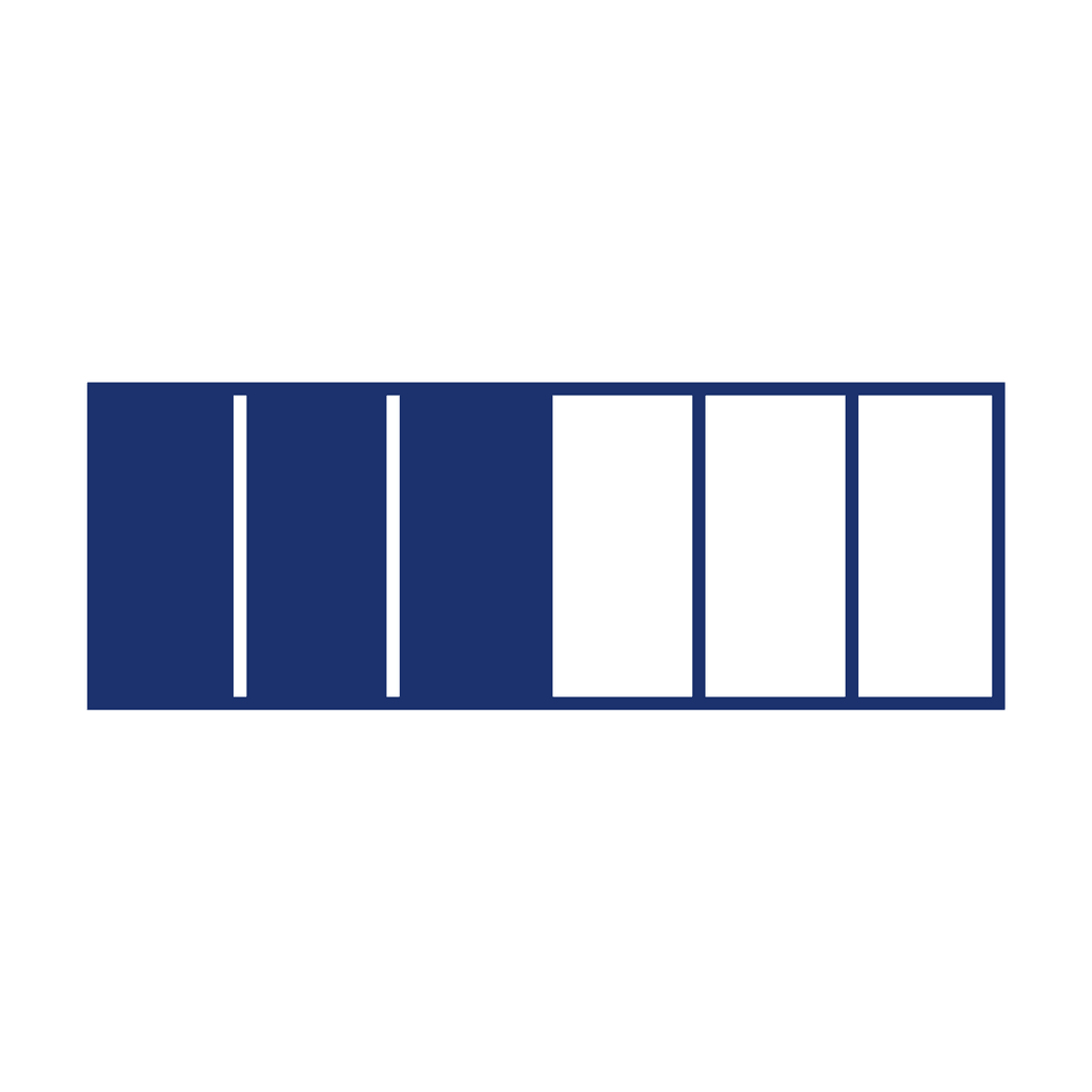 Fraction Bar — 3/6 (three sixths)