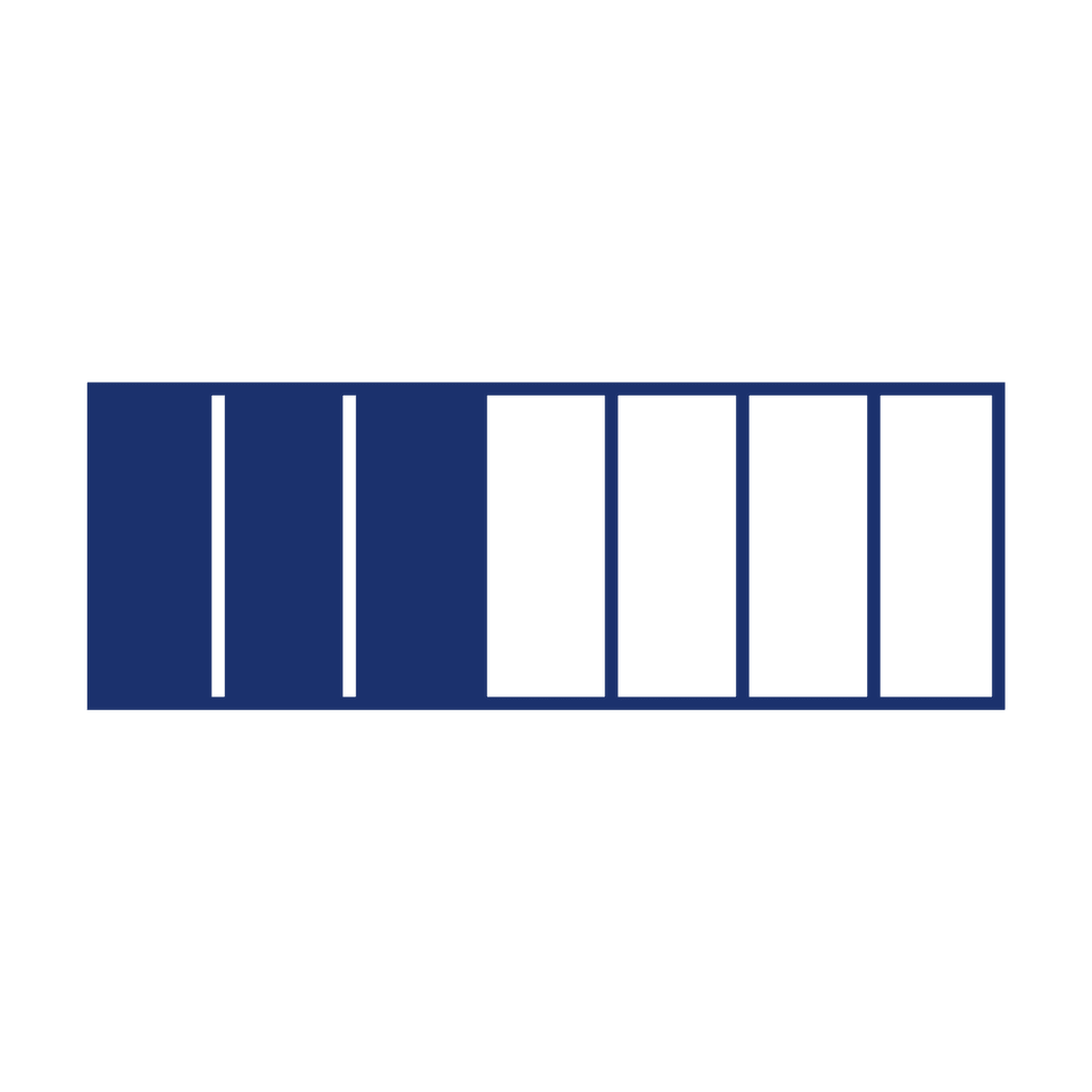 Fraction Bar — 3/7 (three sevenths)