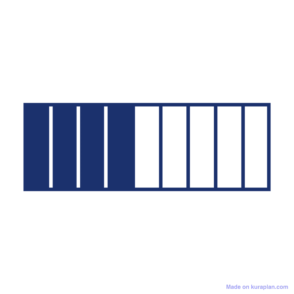 Fraction Bar — 4/9 (four ninths)