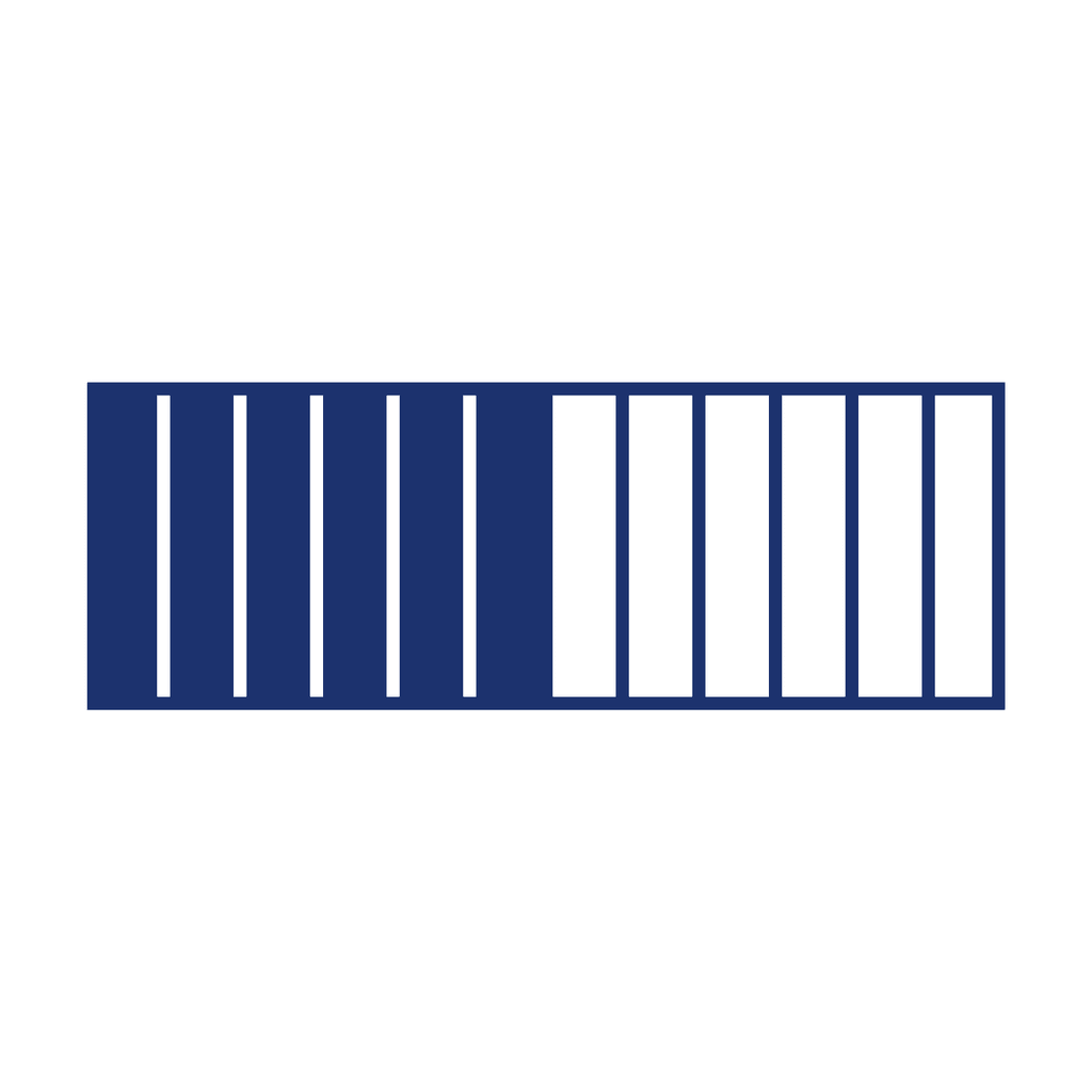 Fraction Bar — 6/12 (six twelfths)