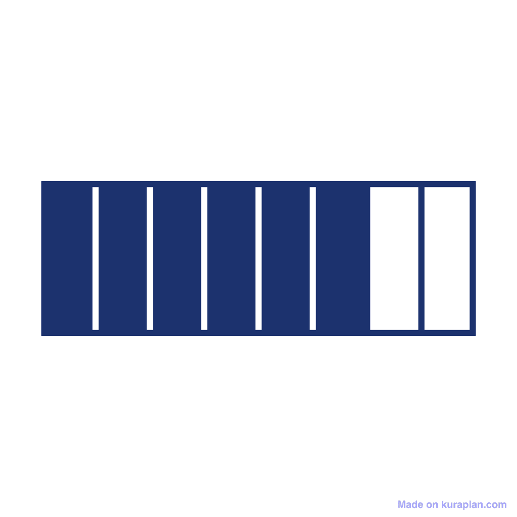 Fraction Bar — 6/8 (six eighths)