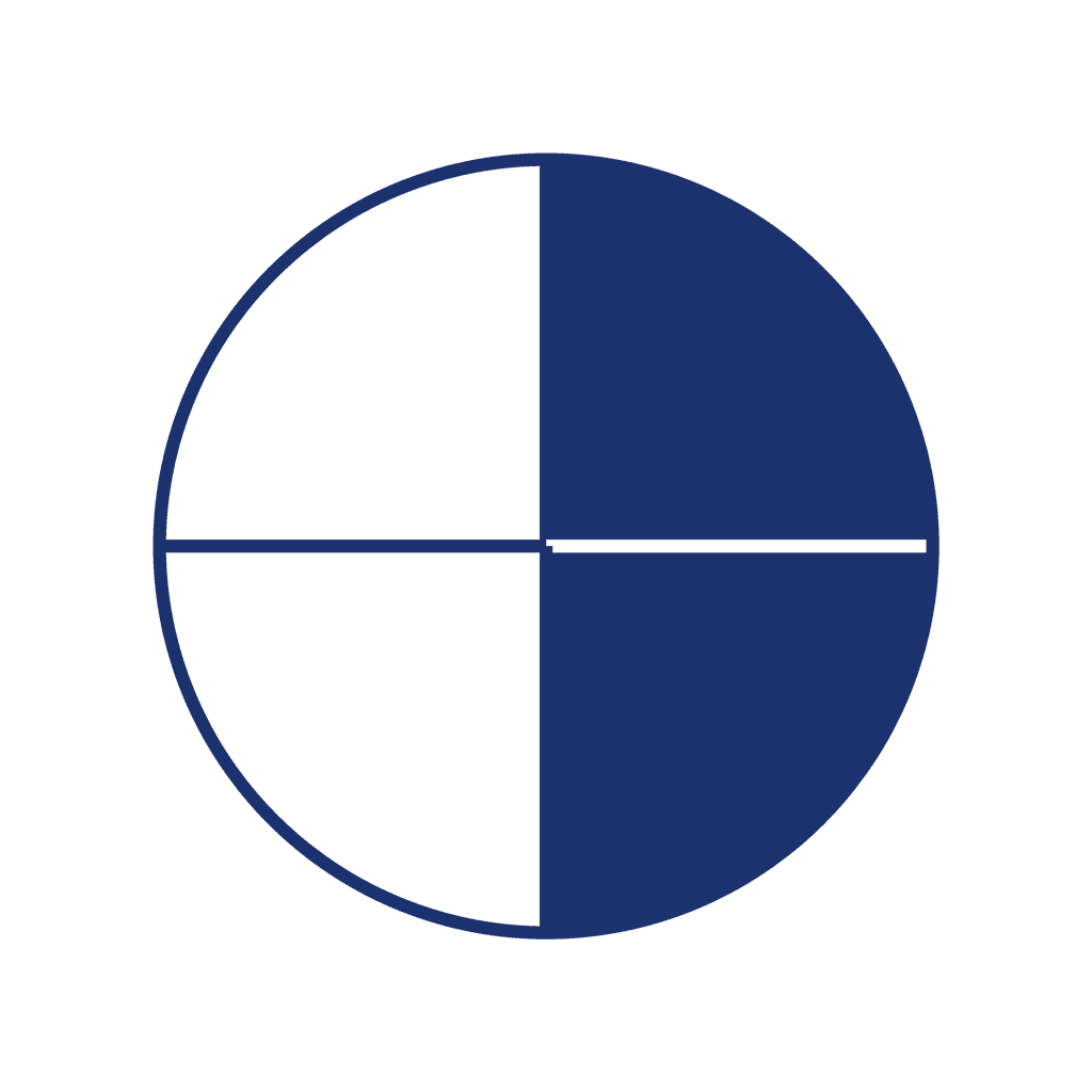 Fraction Circle — 2/4 (two quarters)