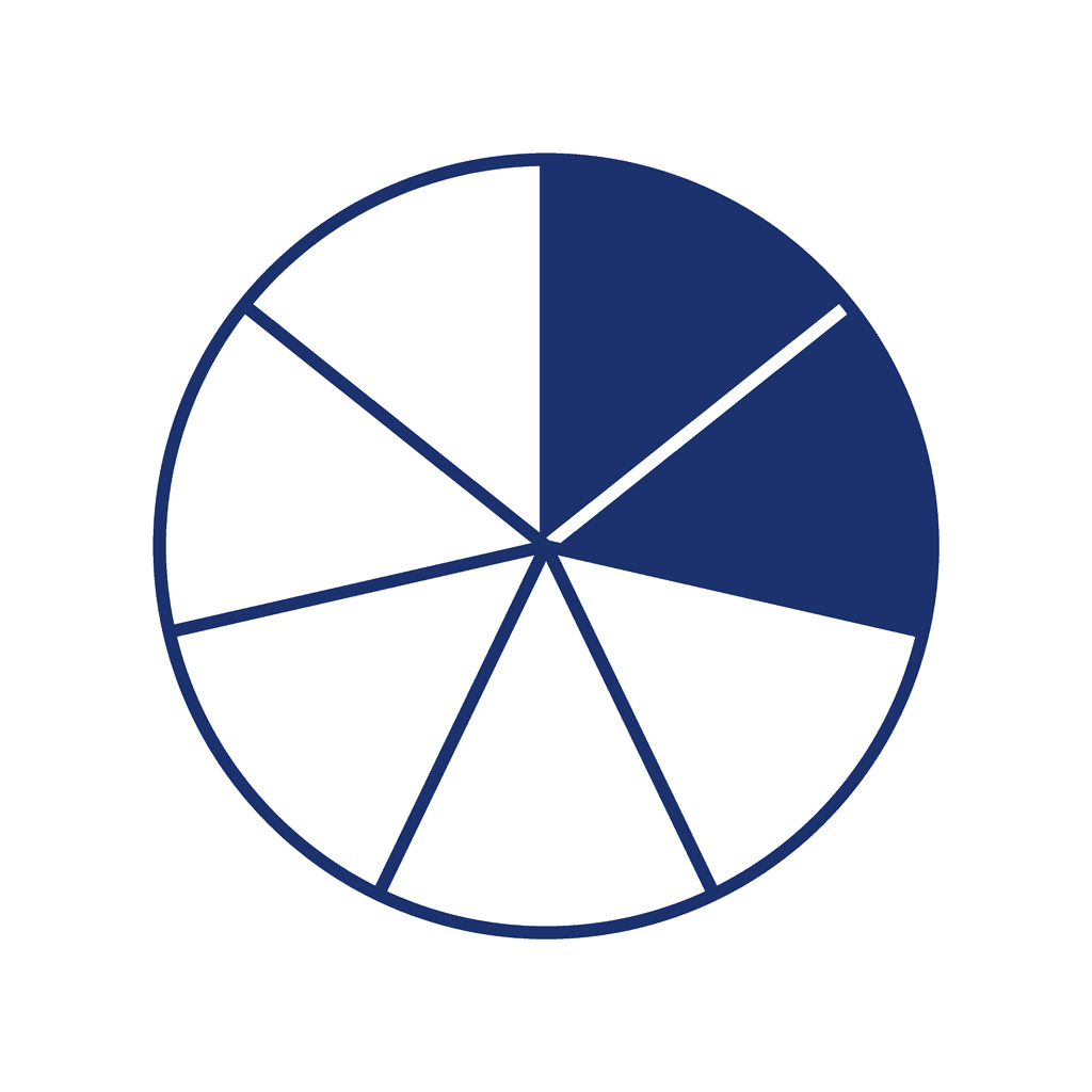 Fraction Circle — 2/7 (two sevenths)