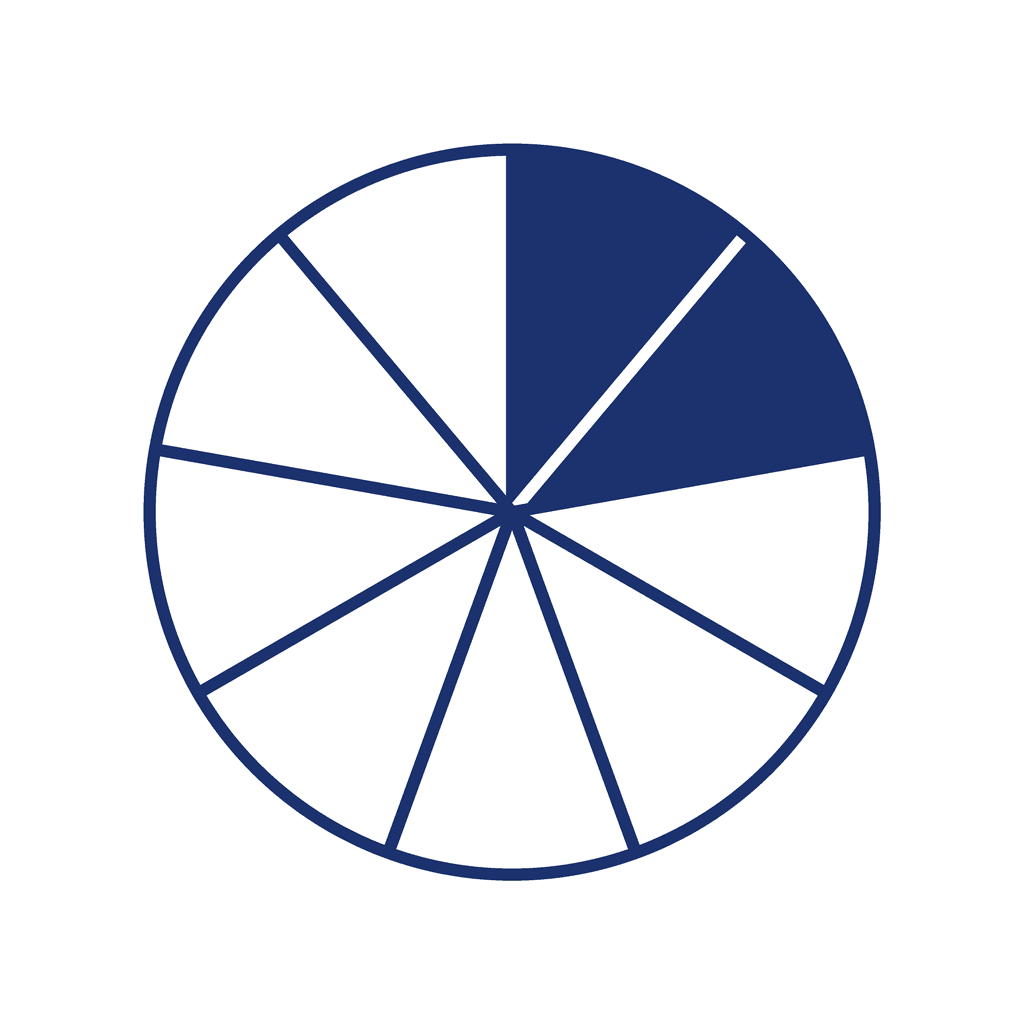 Fraction Circle — 2/9 (two ninths)