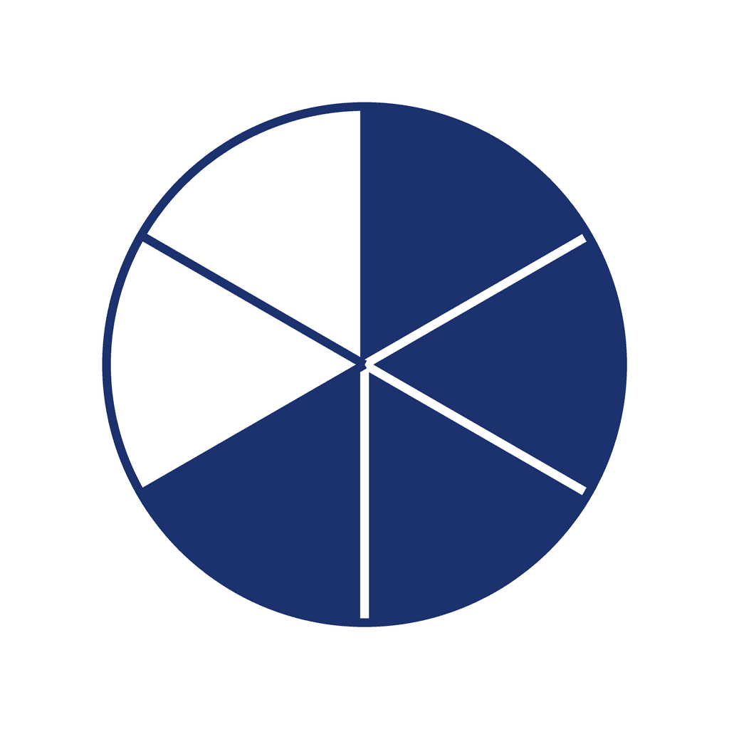 Fraction Circle — 4/6 (four sixths)