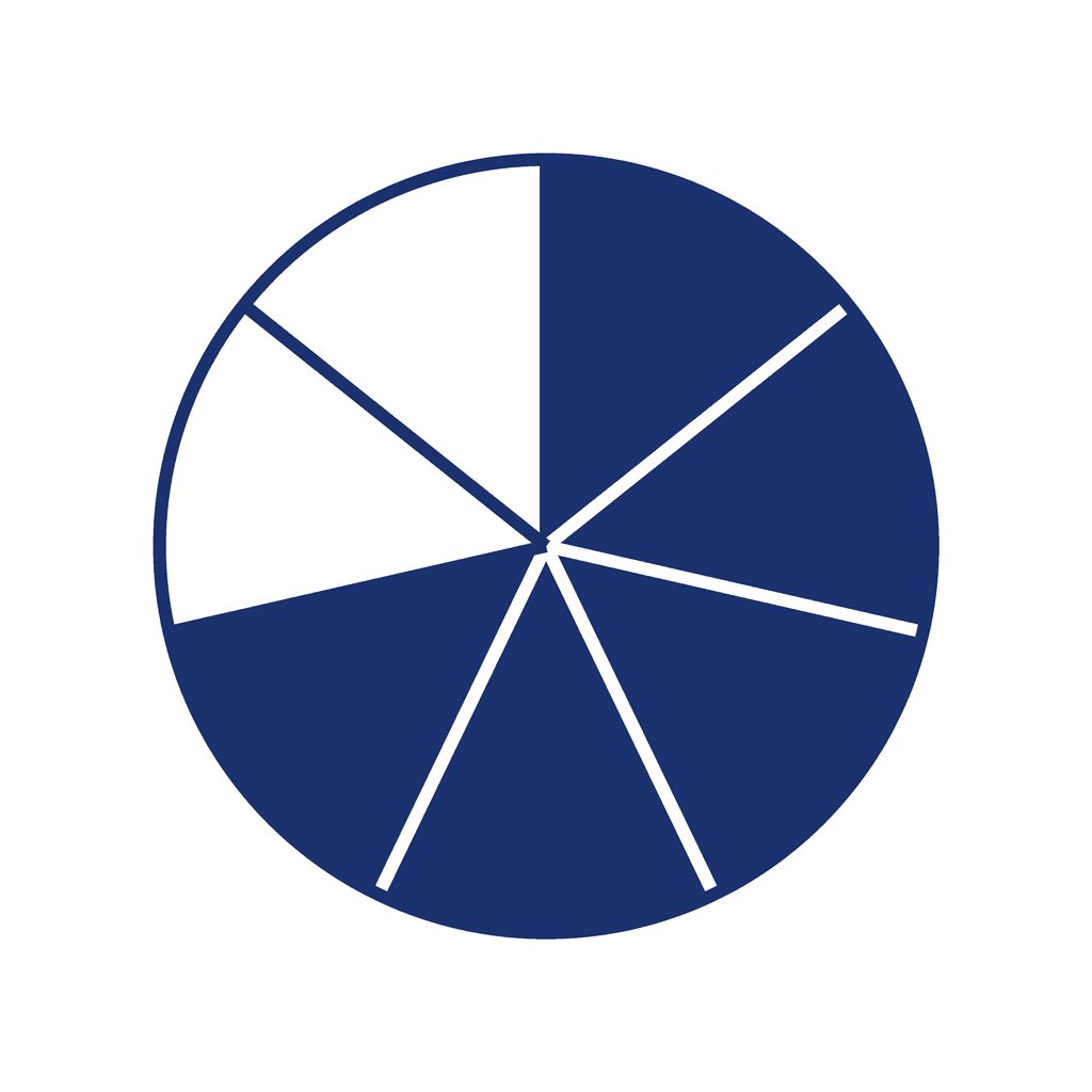 Fraction Circle — 5/7 (five sevenths)