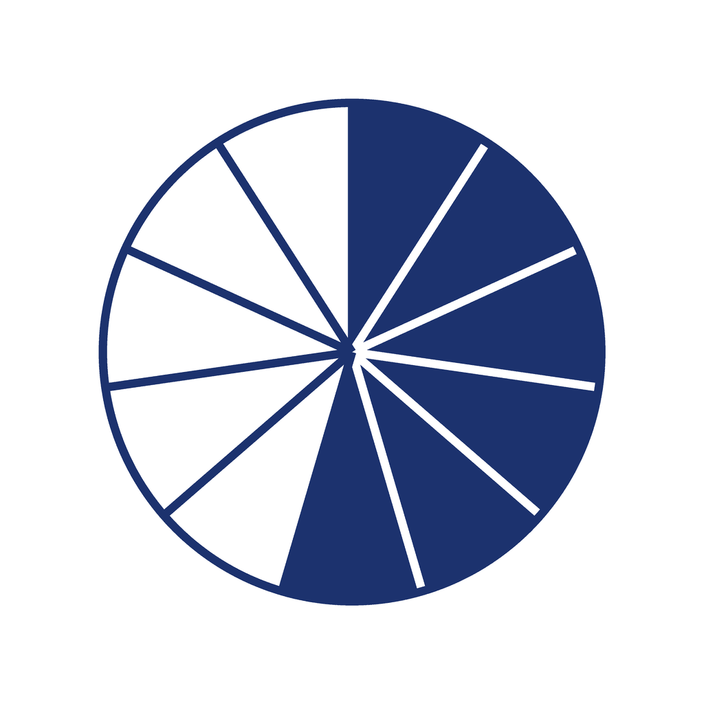 Fraction Circle — 6/11 (six elevenths)