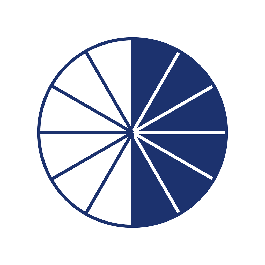 Fraction Circle — 6/12 (six twelfths)