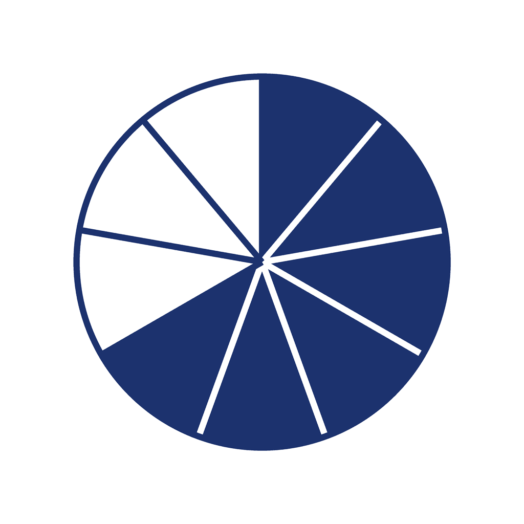 Fraction Circle — 6/9 (six ninths)