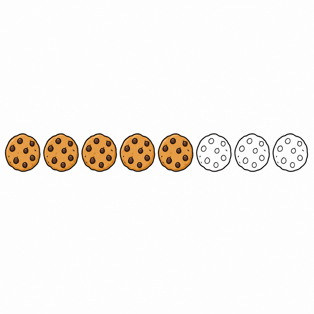 Fraction Set: 5 of 8 Cookies