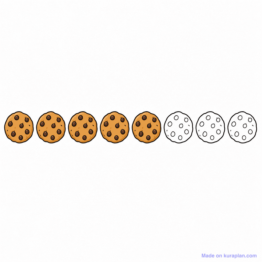 Fraction Set: 5 of 8 Cookies