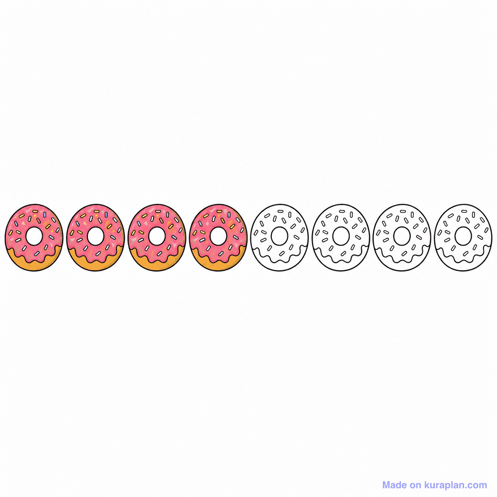 Fraction Set: 4 of 8 Donuts