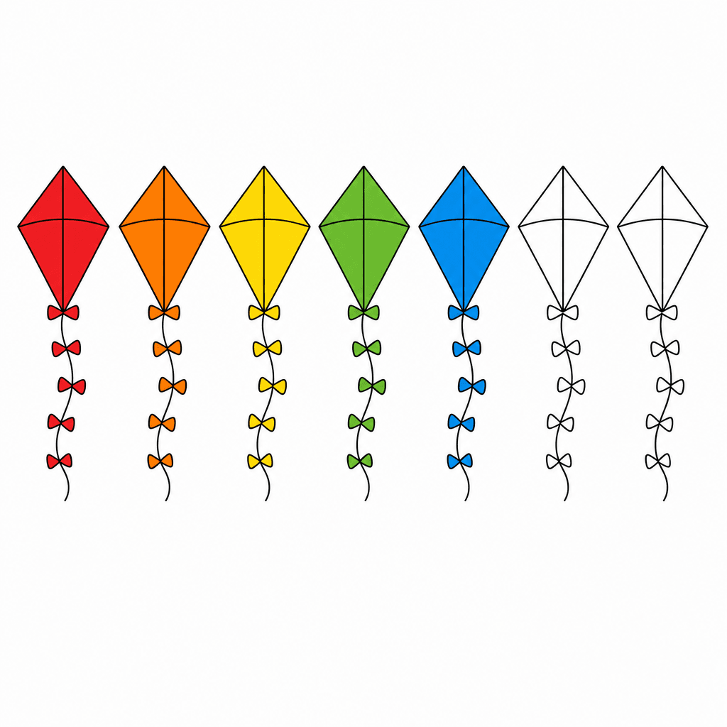 Fraction Set: 4 of 7 Kites