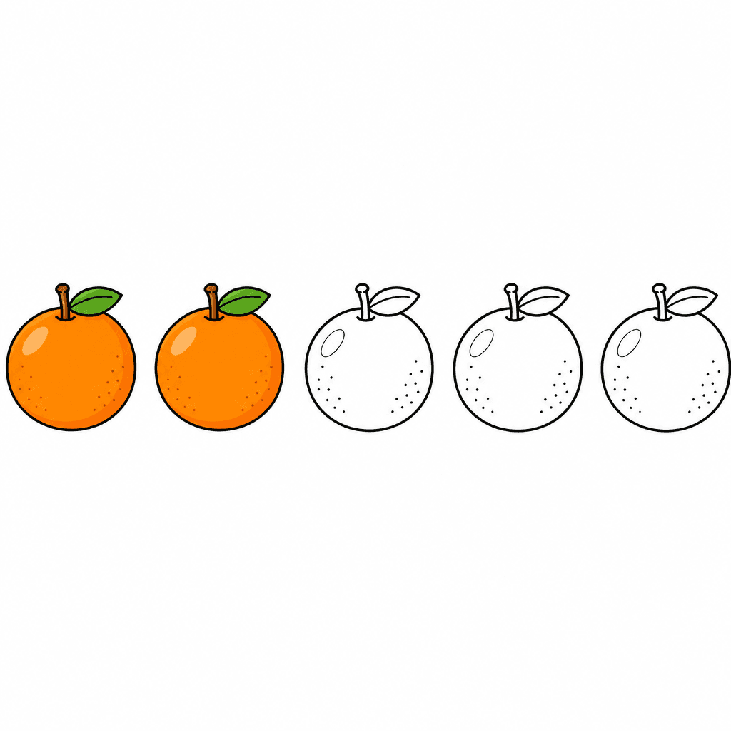 Fraction Set: 2 of 5 Oranges