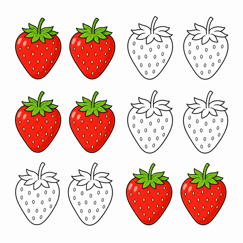 Fraction Set: 6 of 12 Strawberries
