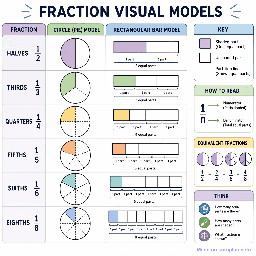 Fraction Visual Models (detailed)