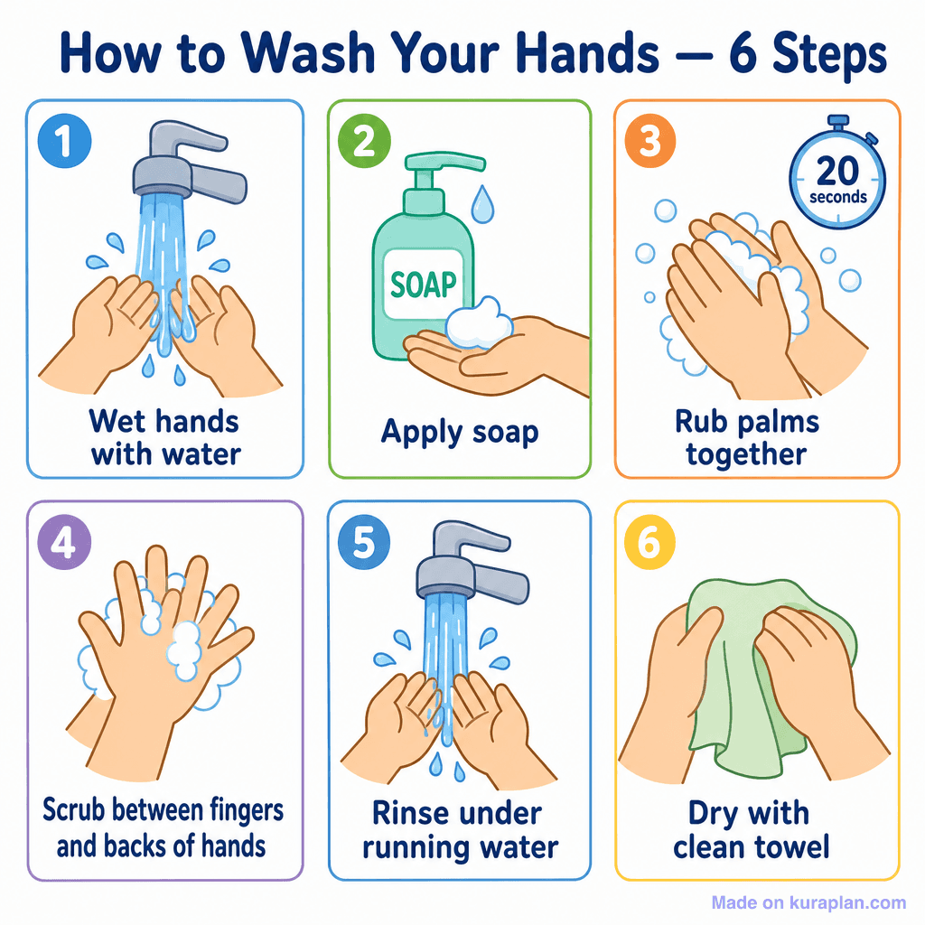 How to Wash Your Hands — 6 Steps (simple)