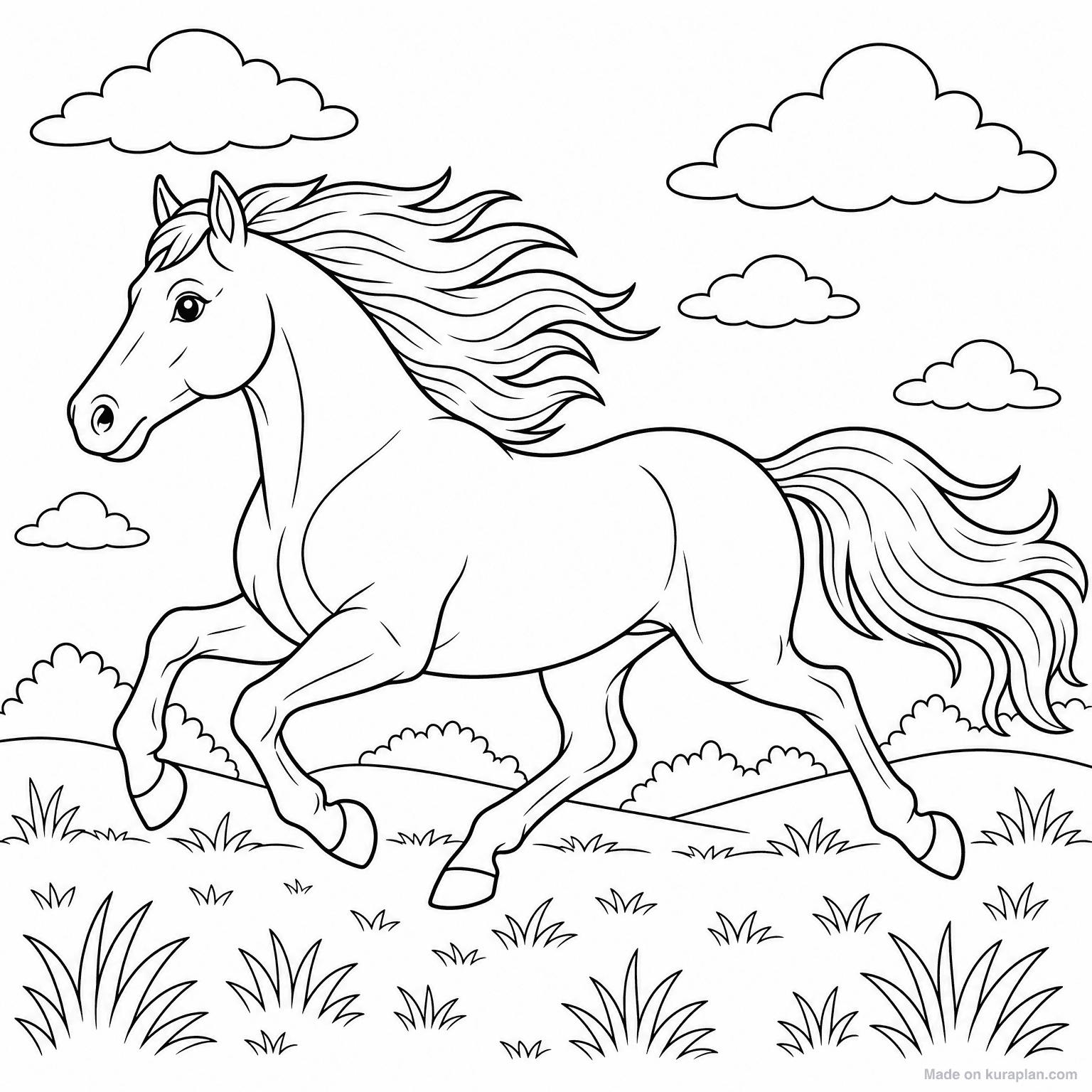 Galloping Horse — Coloring Page