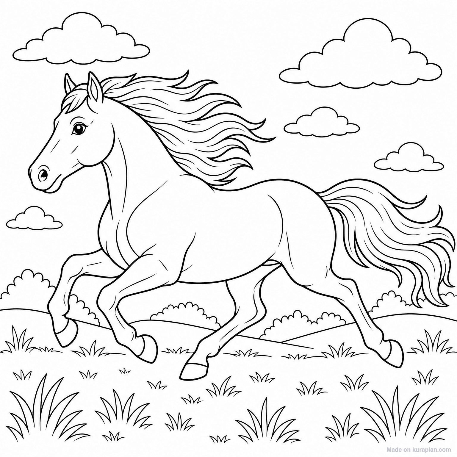 Galloping Horse — Coloring Page