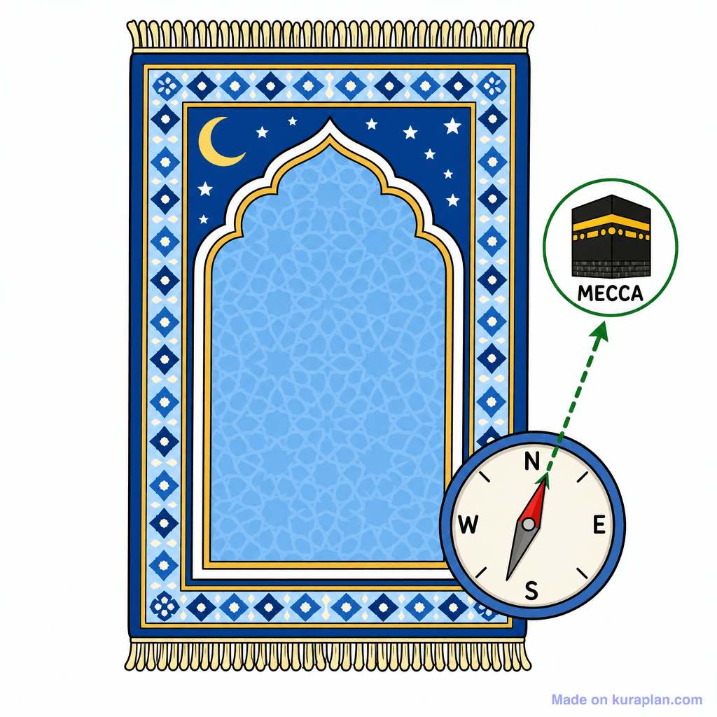 Islam Prayer Mat Qibla Compass