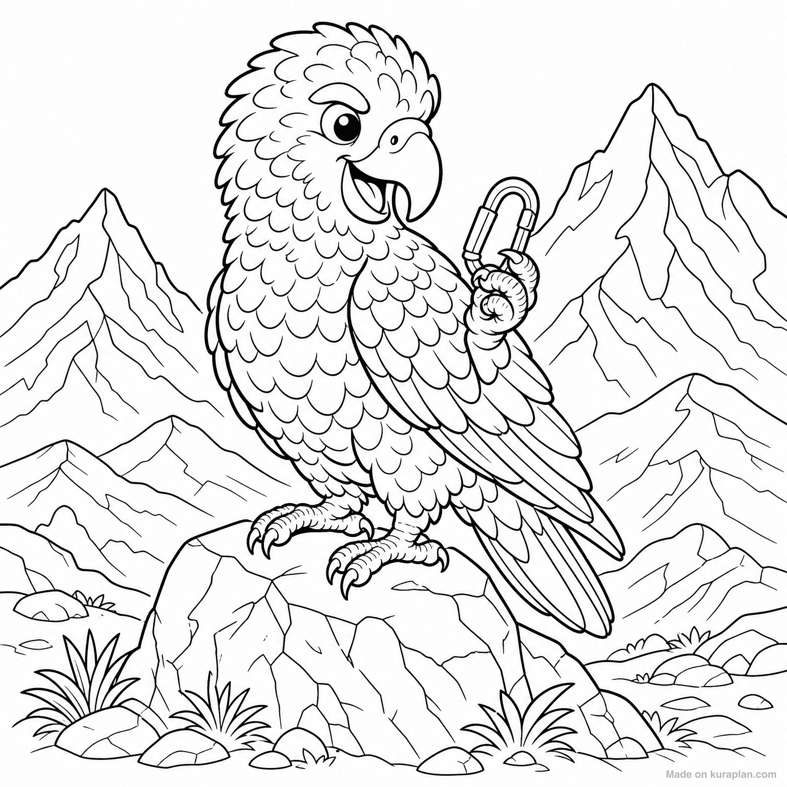 Kea Parrot (NZ Alpine) — Coloring Page