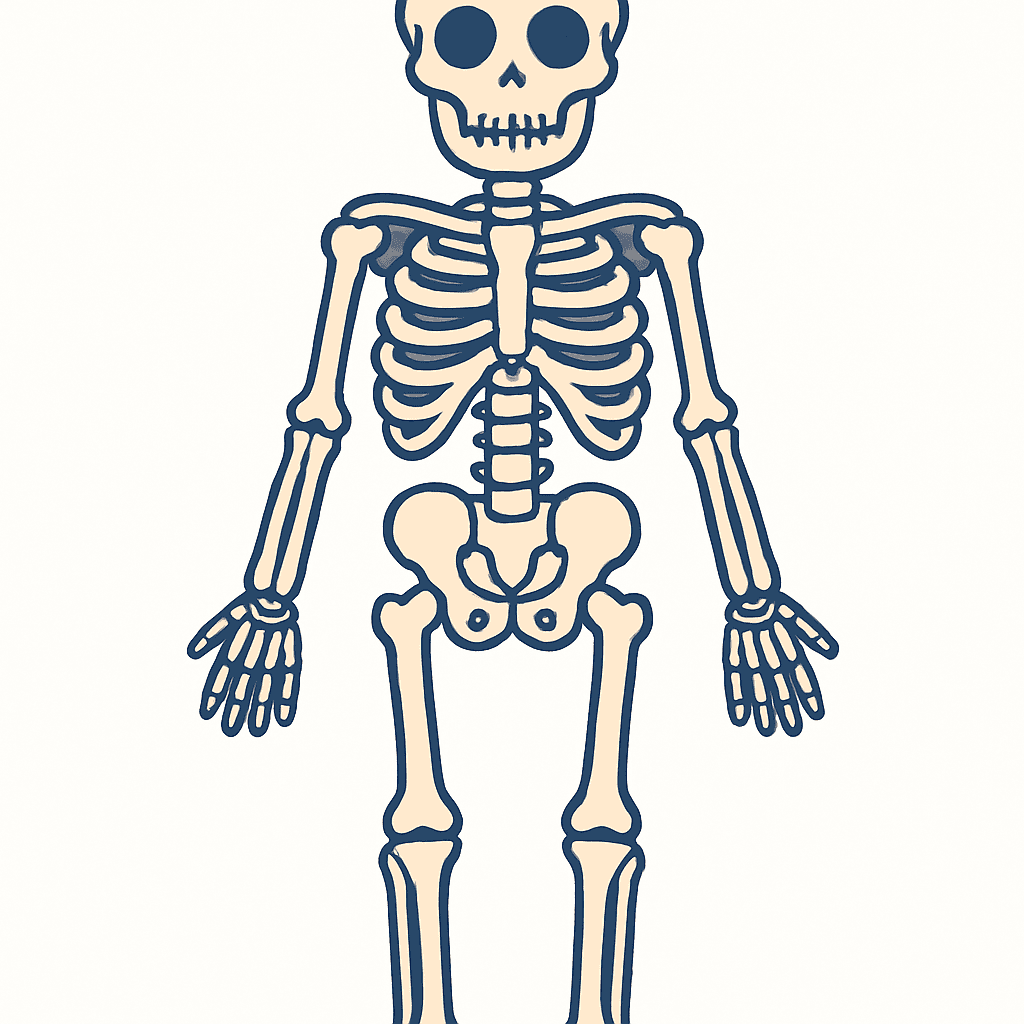 Human skeleton — full body (unlabeled)