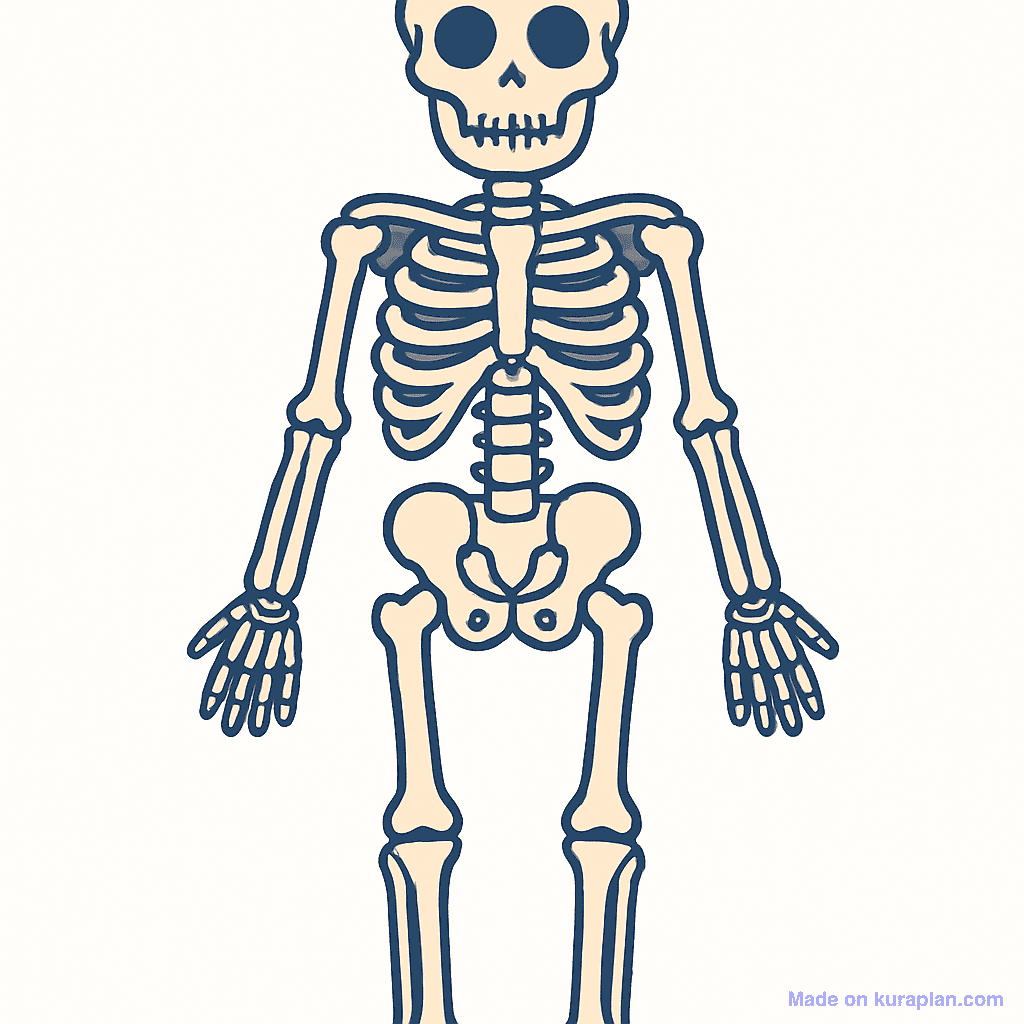 Human skeleton — full body (unlabeled)