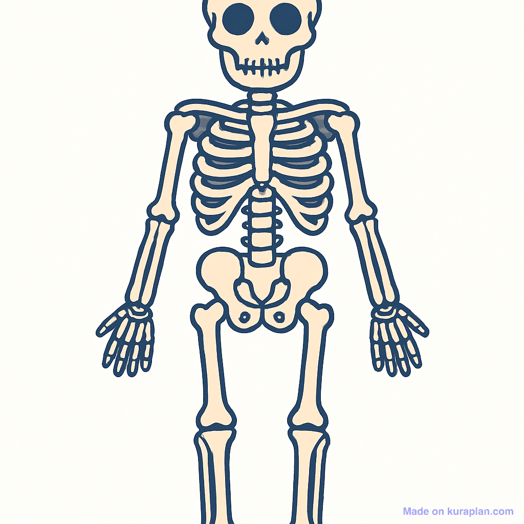 Human skeleton — full body (unlabeled)