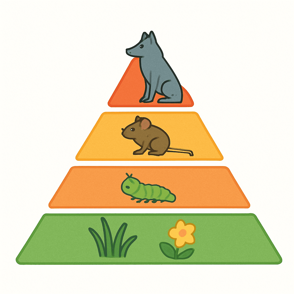 Food chain trophic pyramid