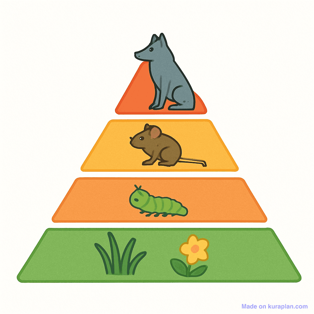 Food chain trophic pyramid