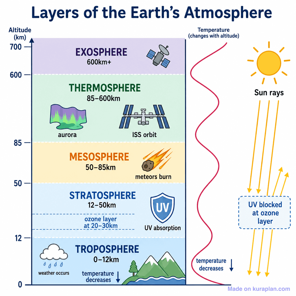 Layers of the Earth's Atmosphere (simple)