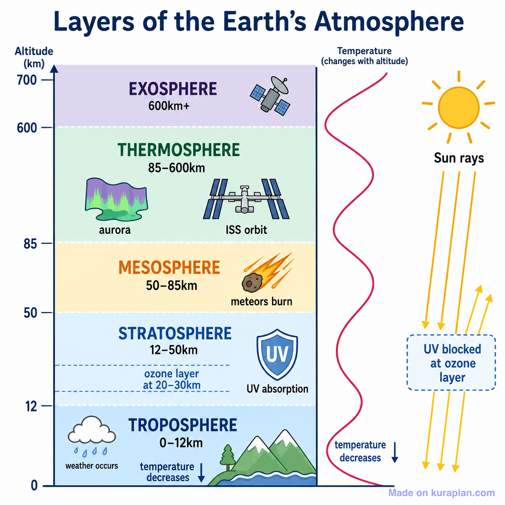 Layers of the Earth's Atmosphere (simple)