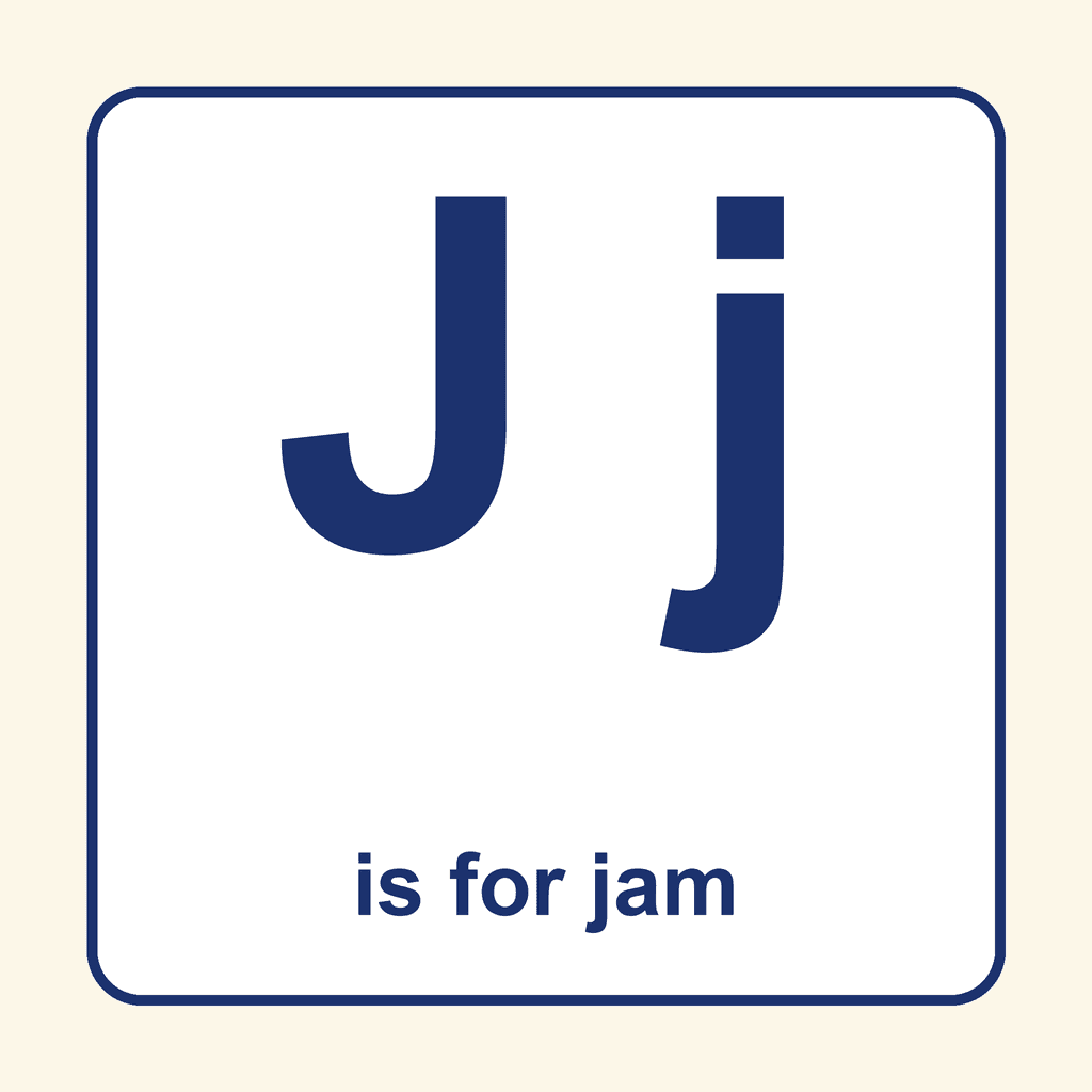 Letter Card — Jj (jam)
