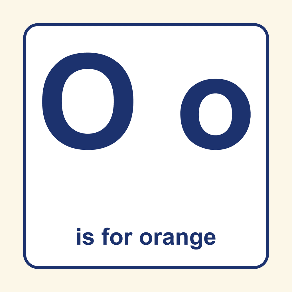 Letter Card — Oo (orange)