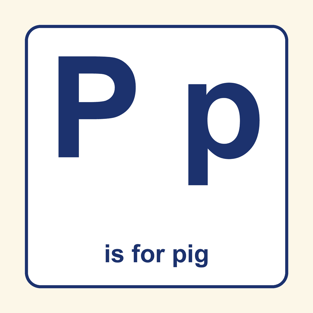 Letter Card — Pp (pig)
