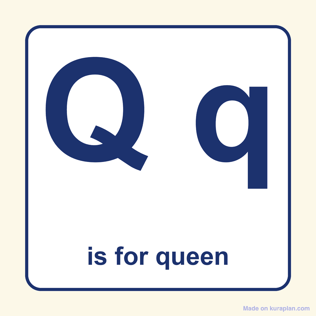 Letter Card — Qq (queen)