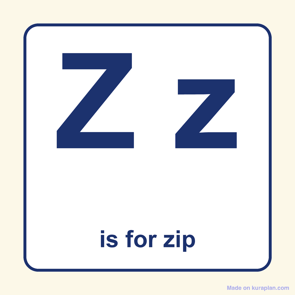 Letter Card — Zz (zip)