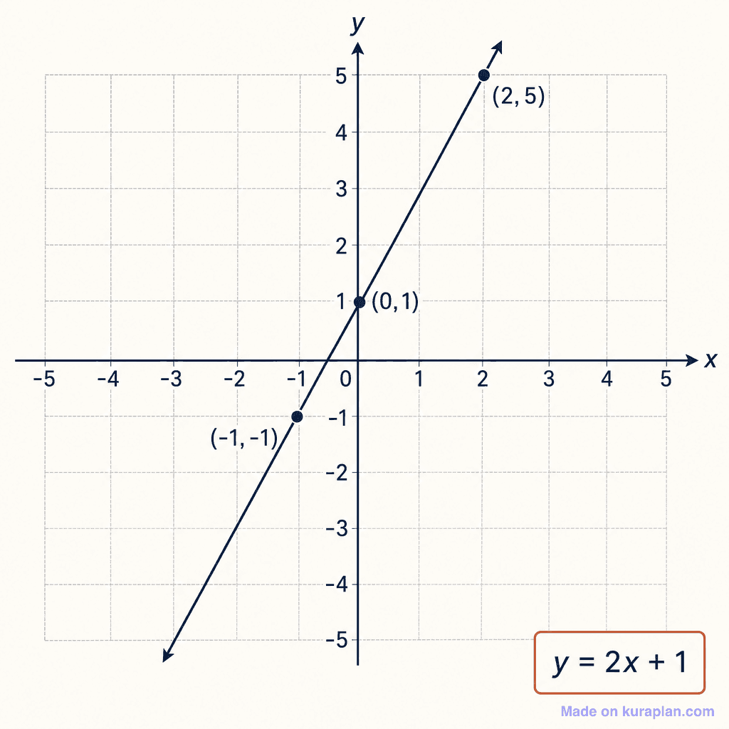 Linear equation graph y = 2x + 1