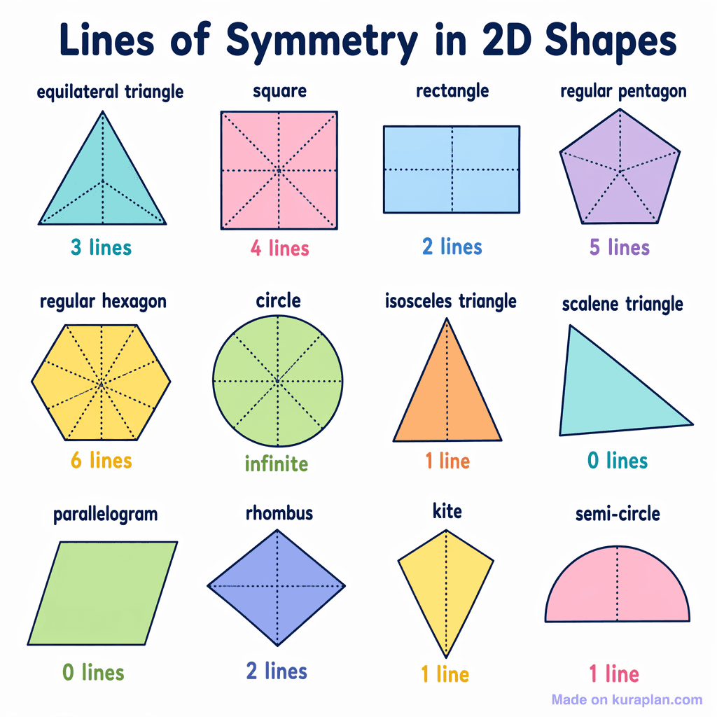 Lines of Symmetry in 2D Shapes (simple)